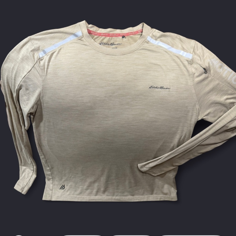 Eddie Bauer NWOT Men's Medium Long-Sleeve Performance Shirt Beige